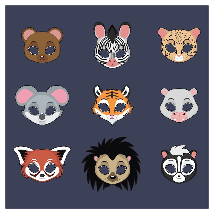 coleta de máscaras de animais