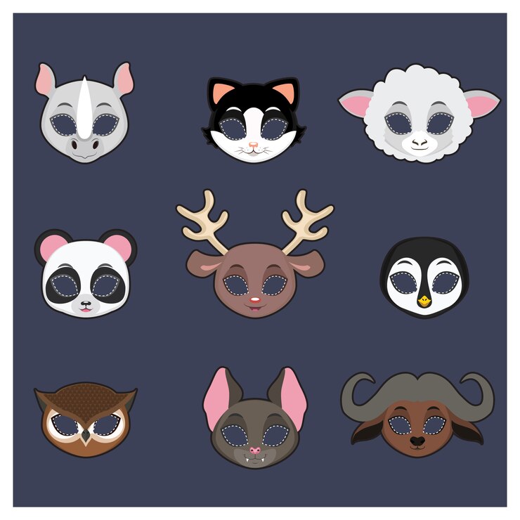 coleta de máscaras de animais