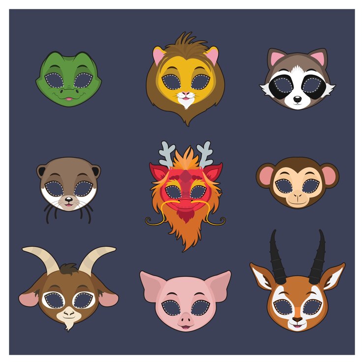 coleta de máscaras de animais