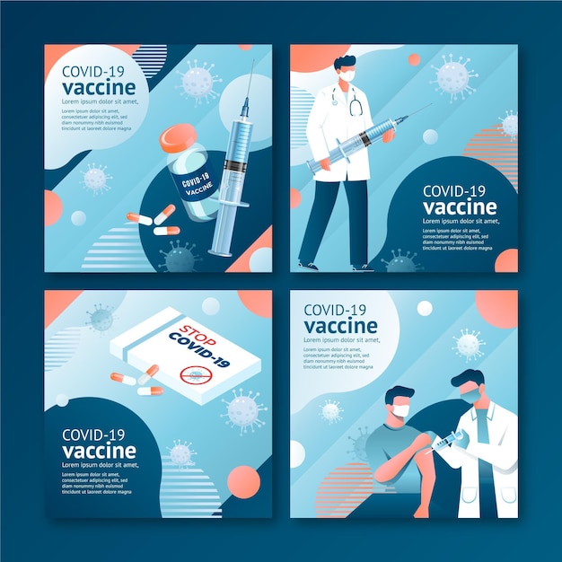 Coleta de pós instagram de vacina gradiente