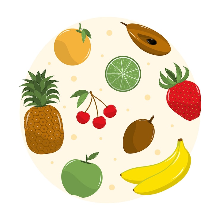 Vetor grátis coleta detalhada de frutas