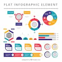 Vetor grátis coleta infográfica de elementos planos