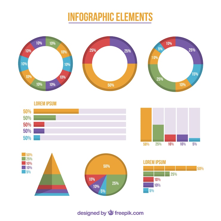 Vetor grátis colored elementos infographic