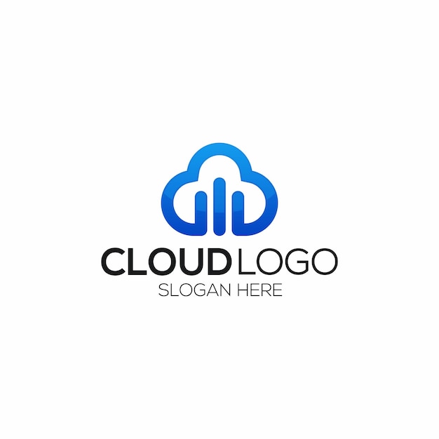 Vetor grátis colorfuell do logotipo do cloud data