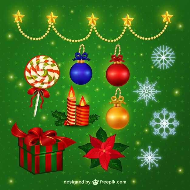 Colorful pacote de bugigangas de Natal