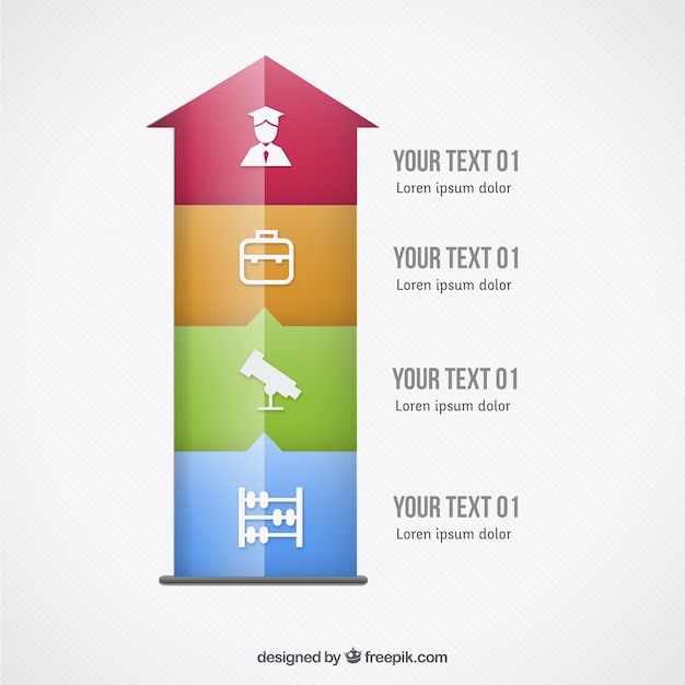 Vetor grátis colorful seta infográfico