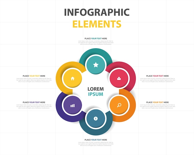 Colorido, abstrato, círculo, negócio, infographic, modelo