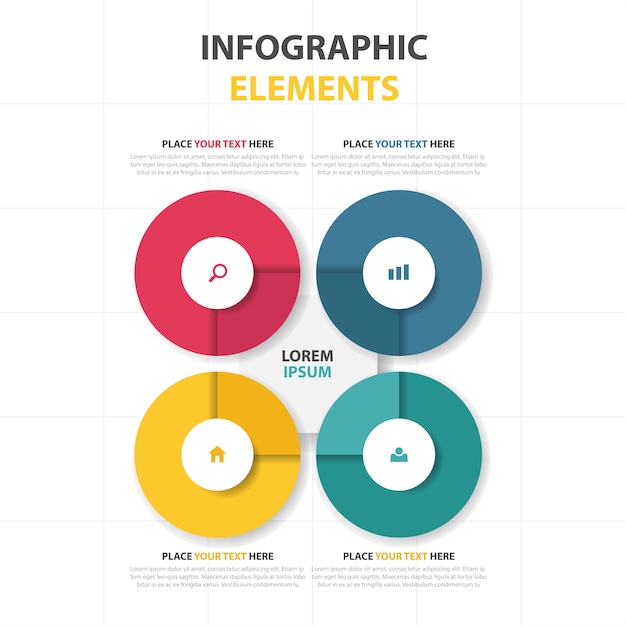 Vetor grátis colorido, abstrato, círculo, negócio, infographic, modelo