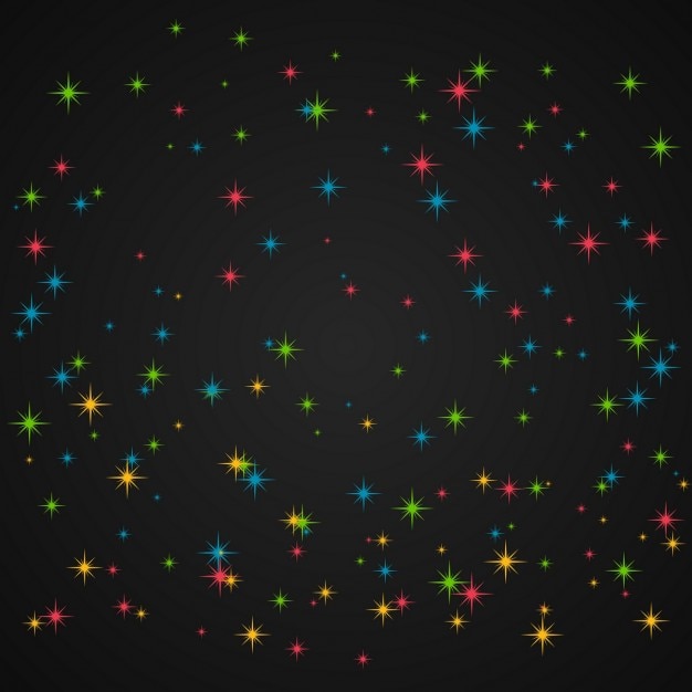 Vetor grátis colorido brilho em um fundo escuro