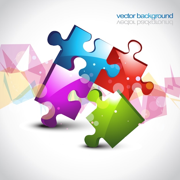 Vetor grátis colorido puzzle eps10 vector artwork design background