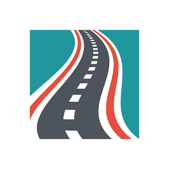 Combinação de logotipo de rua de vetor modelo de design de logotipo de estrada curva exclusivo