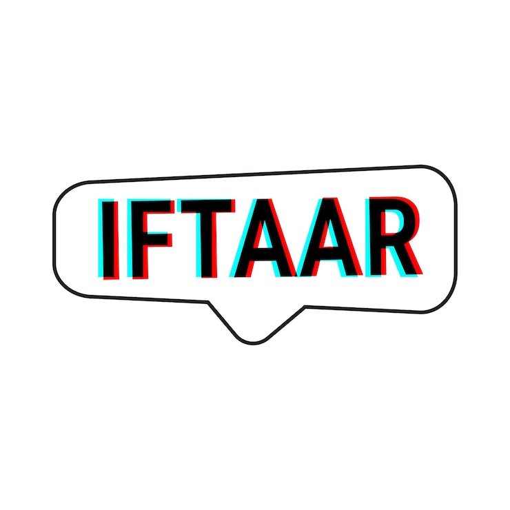 Vetor grátis comemore o iftaar com receitas deliciosas e refeições nutritivas banner de texto explicativo de vetor branco