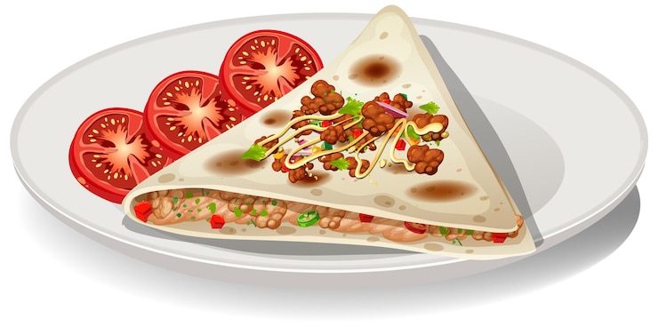 Vetor grátis comida mexicana num prato