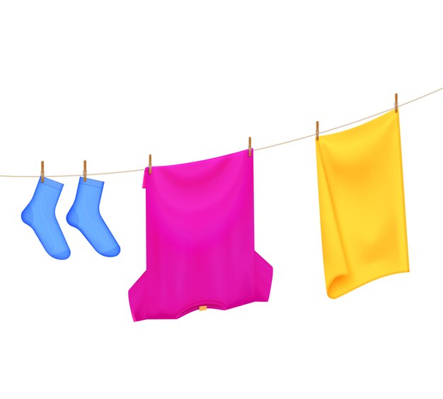 Composição de cores para secar roupa
