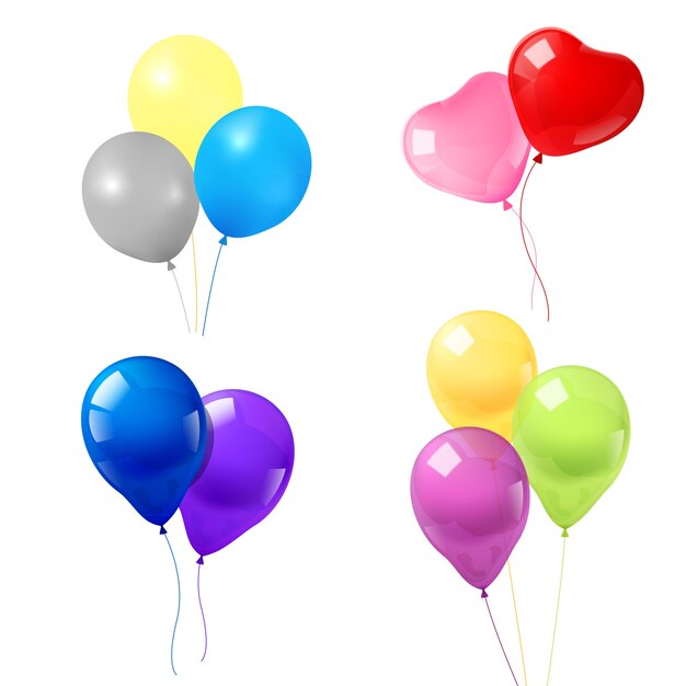 Composição de ícones de balões coloridos