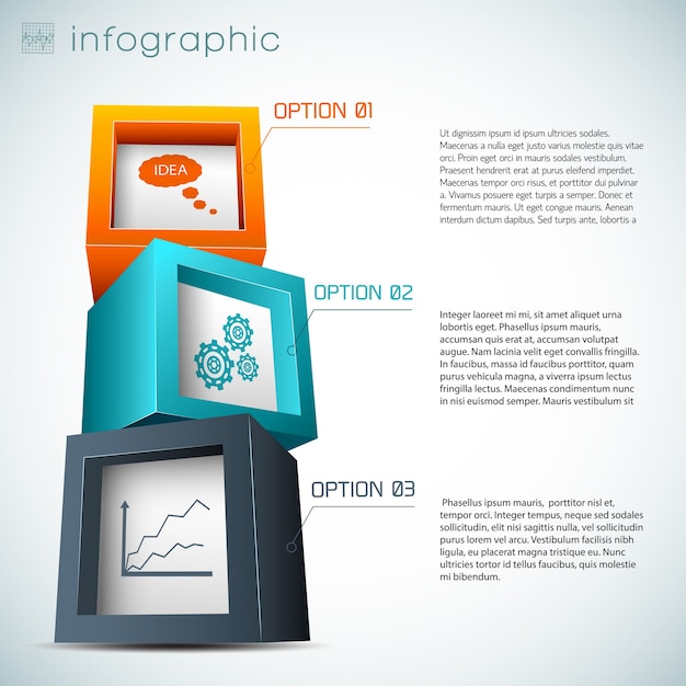 Vetor grátis composição de infográficos de cubos