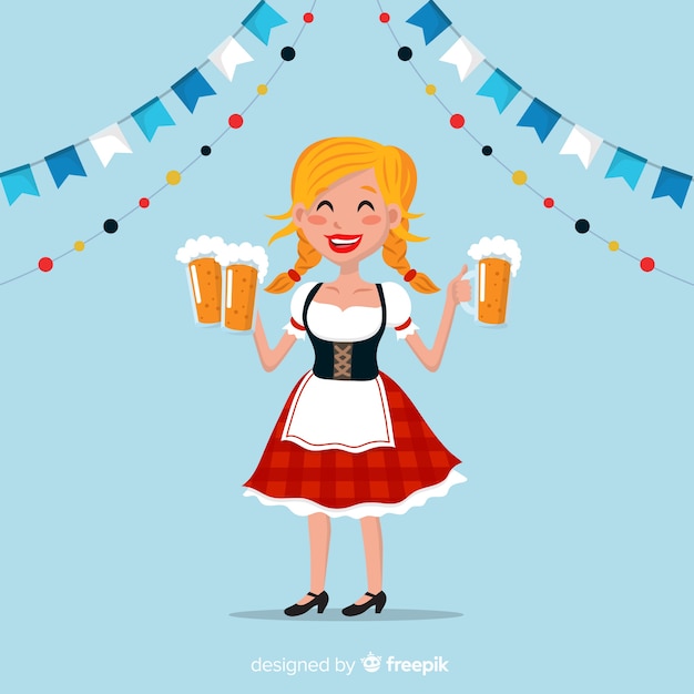 Composição de oktoberfest clássica com design plano