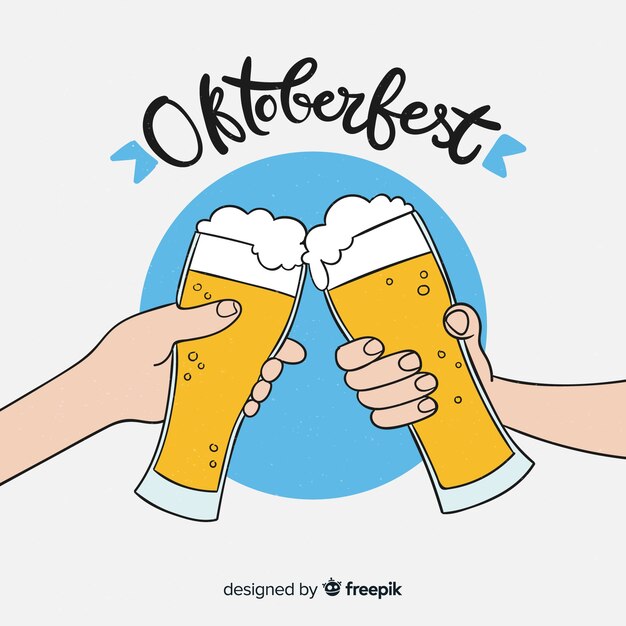 Composição de oktoberfest desenhada mão clássico