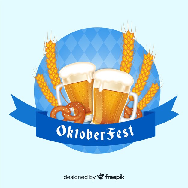 Vetor grátis composição de oktoberfest elegante com design realista