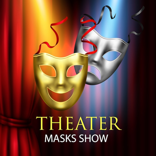 Desenho Gráfico Ilustrativo Teatral Sobre a Arte Do Teatro. Máscaras  Coloridas. Ocultar Identidade. Ilustração Stock - Ilustração de fundo,  teatro: 198442717