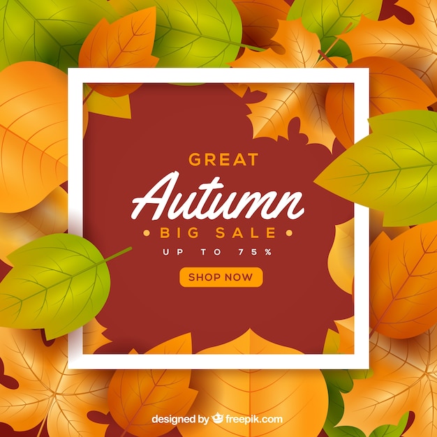 Vetor grátis composição de venda outono elegante com design realista