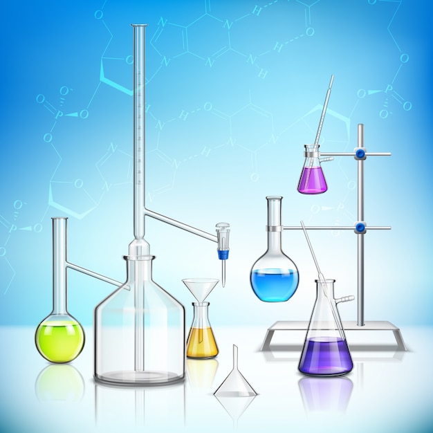 Composição de vidraria de laboratório