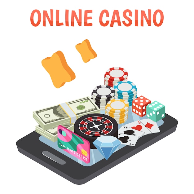 Composição do casino online Vetor grátis