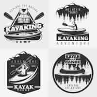 Vetor grátis composição do logotipo da kayaking adventure