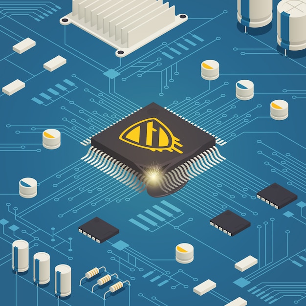 Composição isométrica de bug de hardware