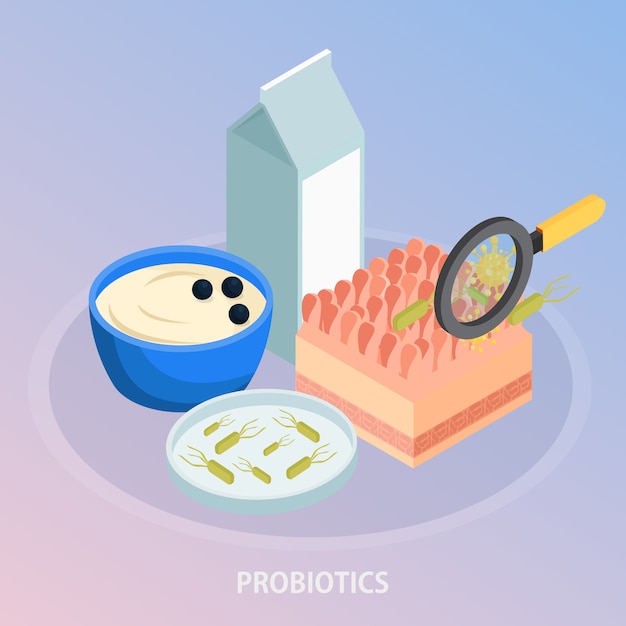 Composição isométrica de fundo de probióticos