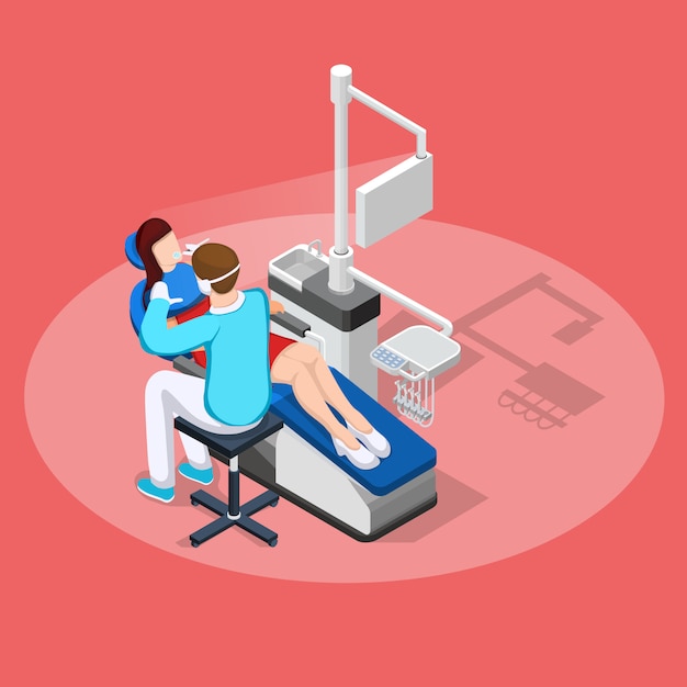 Composição isométrica de parada odontológica