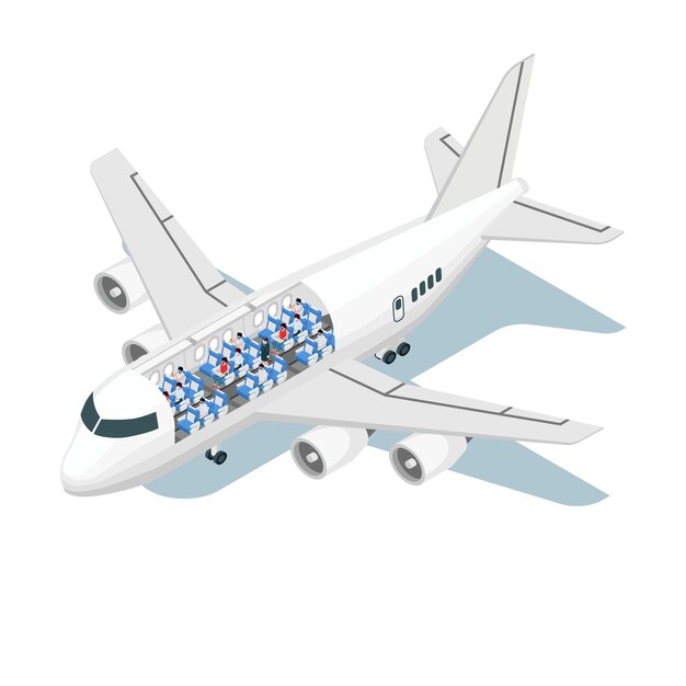 Composição isométrica do esquema de avião