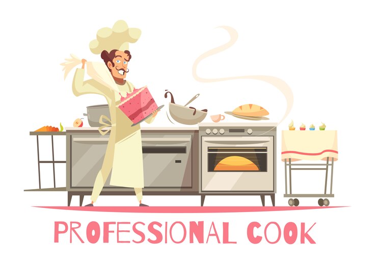 Vetor grátis composição profissional de cozinheiro