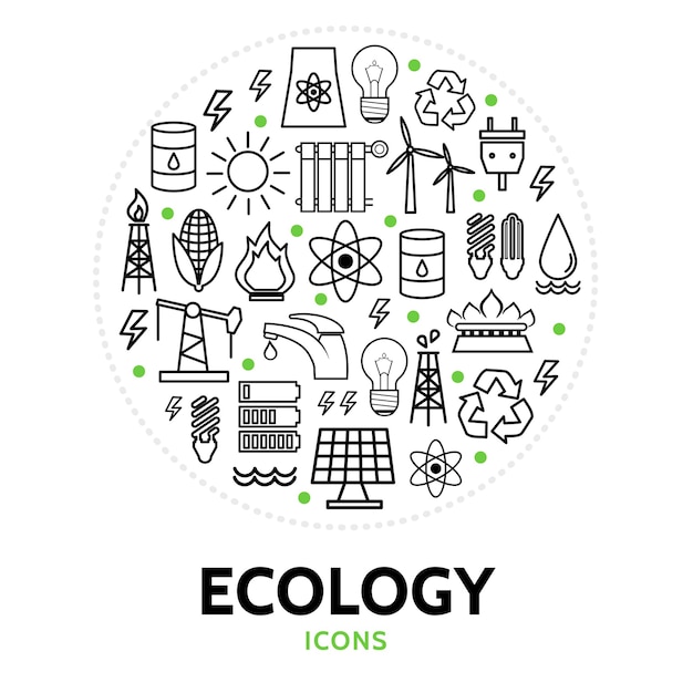 composição redonda com elementos ecológicos