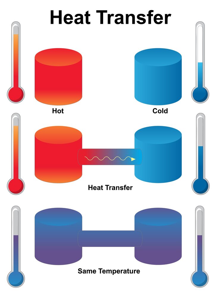 Vetor grátis compreendendo os processos de transferência de calor