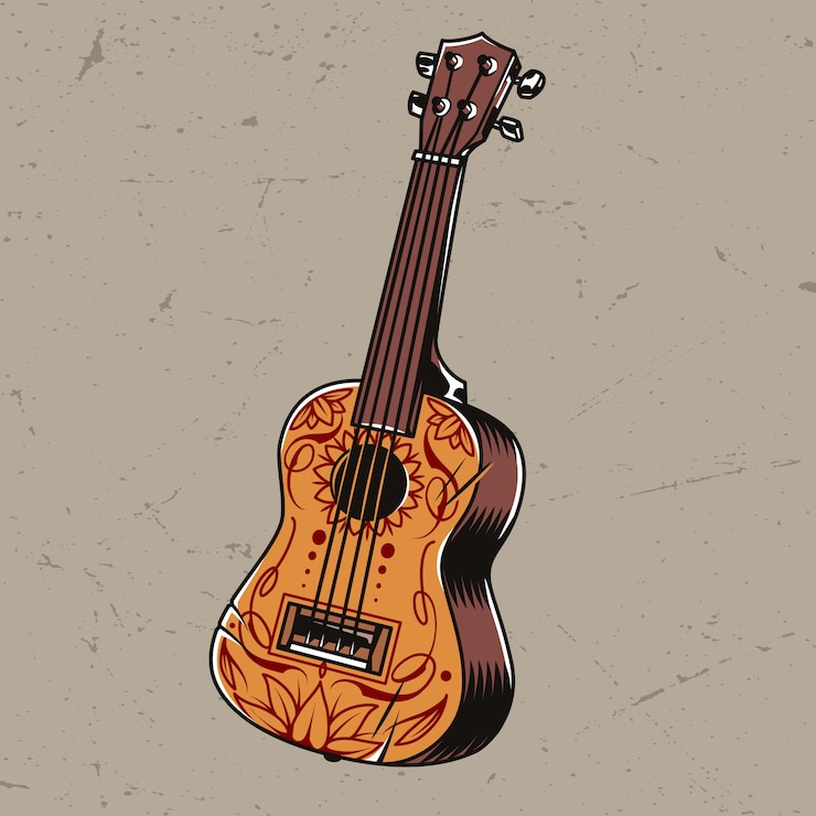 Vetor grátis conceito colorido de violão