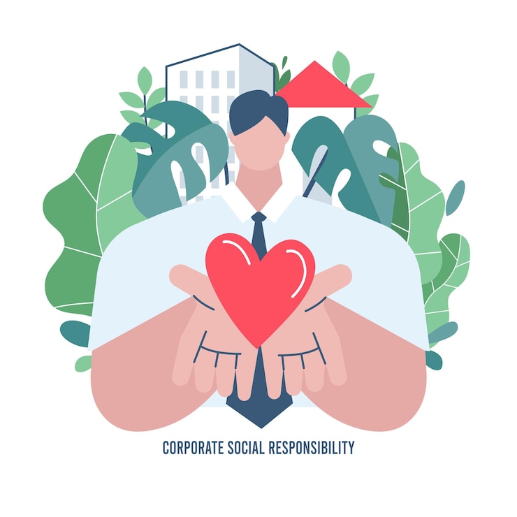 Vetor grátis conceito csr de design plano ilustrado