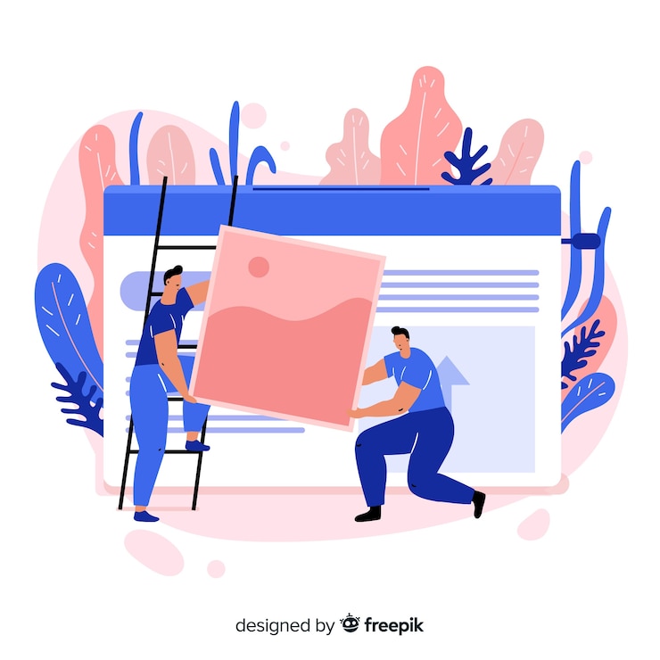 Vetor grátis conceito da página de destino do upload da imagem