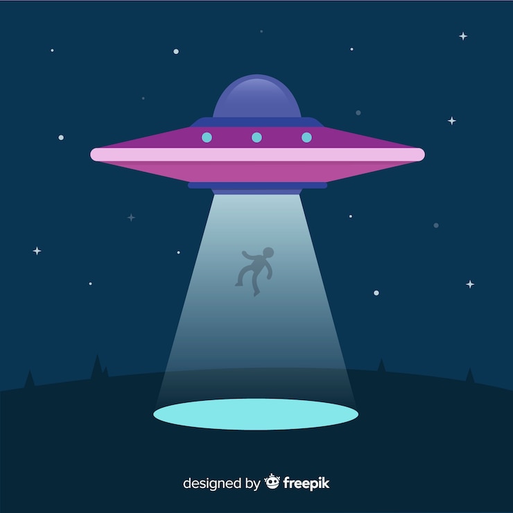 Vetor grátis conceito de abdução de ufo moderno com design plano