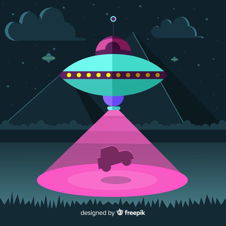 Vetor grátis conceito de abdução ufo com design plano