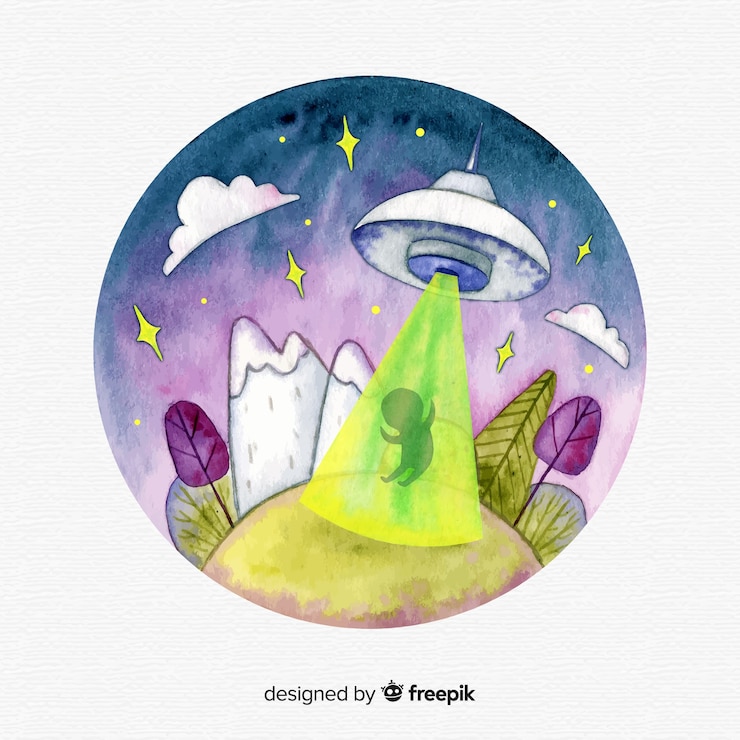 Vetor grátis conceito de abdução ufo com estilo mão desenhada