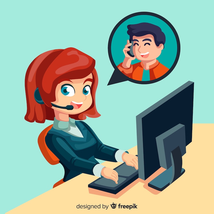 Vetor grátis conceito de agente de call center feminino
