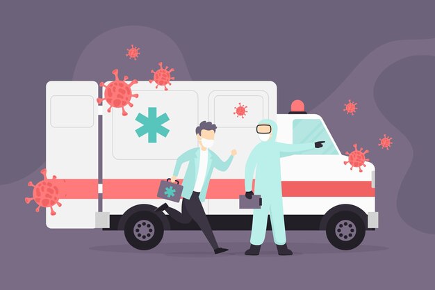 Conceito de ambulância de emergência