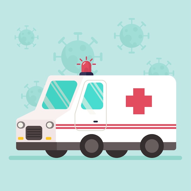 Vetor grátis conceito de ambulância de emergência
