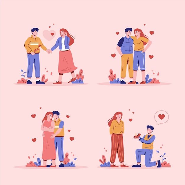 Conceito de amor em ilustração de design plano