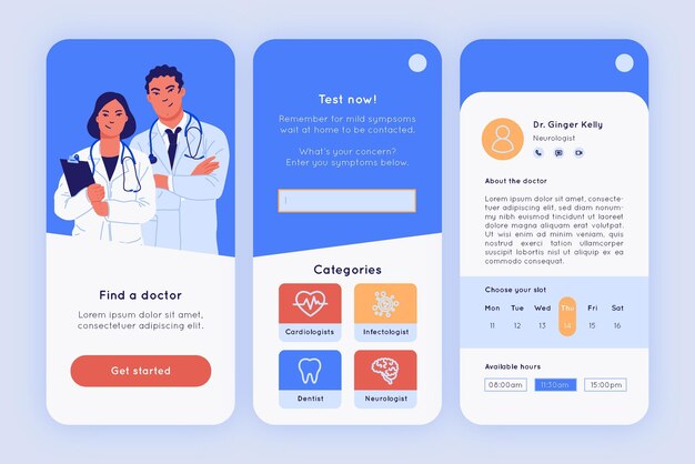 Conceito de aplicativo de reserva médica