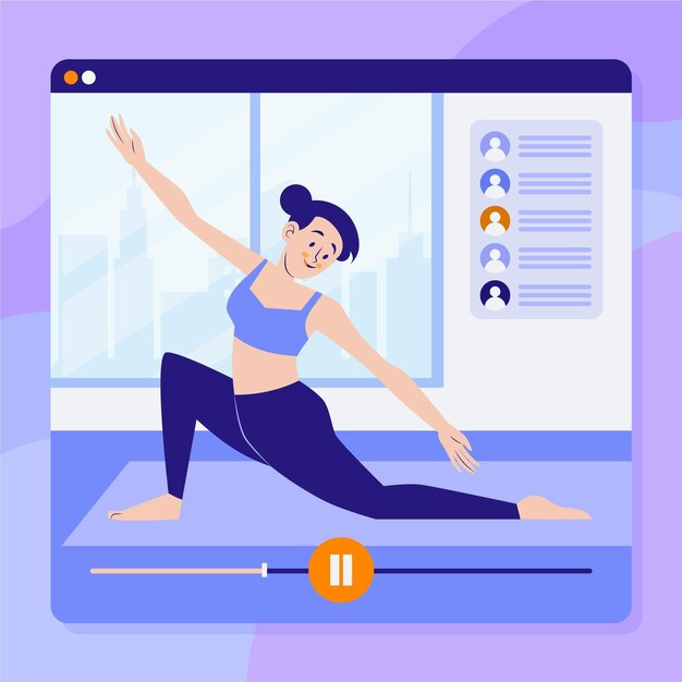 Conceito de aulas de esporte online desenhado à mão plana ilustrado