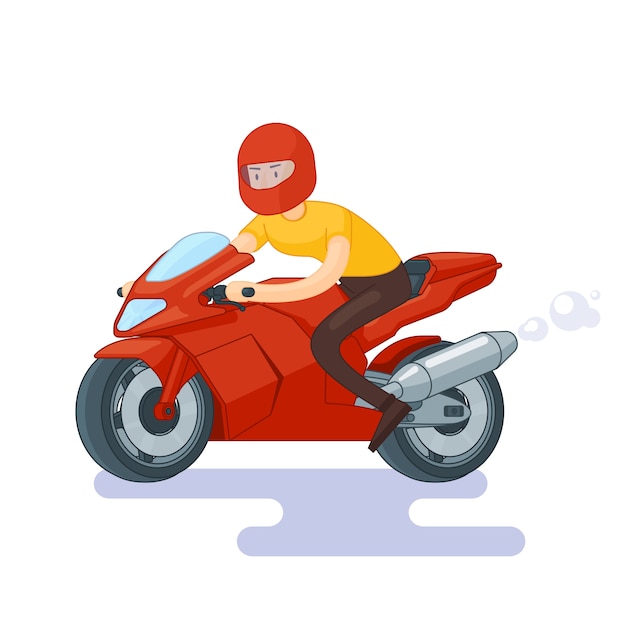 Vetores de Personagem De Desenho Animado Design Ilustração Motoqueiro  Pilotando Uma Moto Na Garagem e mais imagens de Adulto - iStock