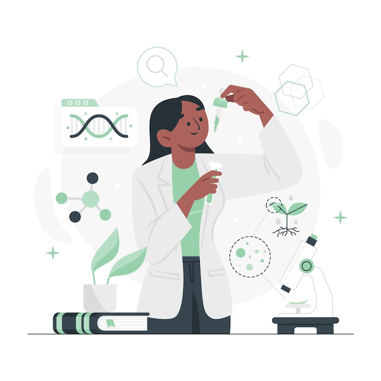 Vetor grátis conceito de biotecnologia de design plano