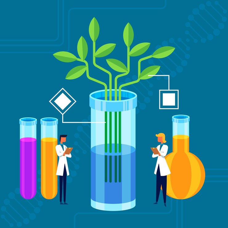 Vetor grátis conceito de biotecnologia ilustrado plano